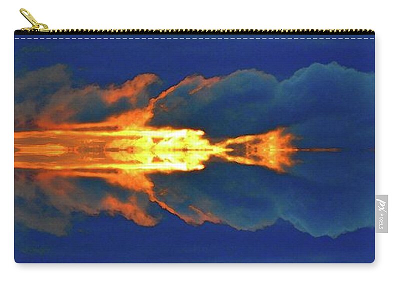 Abstract Zip Pouch featuring the digital art Sunrise Clouds Four by Lyle Crump
