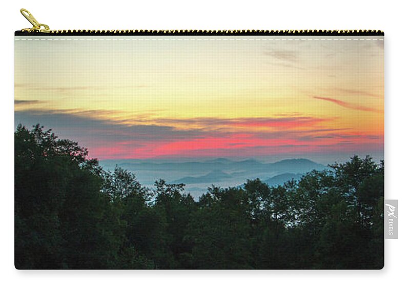 Sunrise Zip Pouch featuring the photograph Sunrise from Maggie Valley August 16 2015 by D K Wall