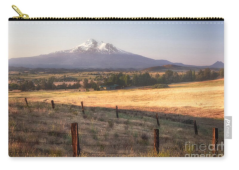 Mount Shasta Zip Pouch featuring the photograph Sunrise Mount Shasta by Anthony Michael Bonafede