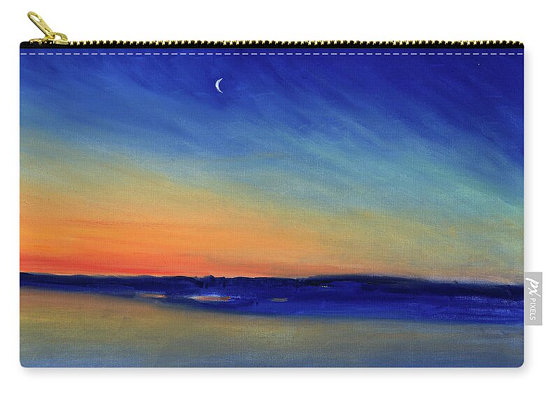 Sunrise Nantucket Harbor Zip Pouch featuring the painting Sunrise Nantucket Harbor by Candace Lovely