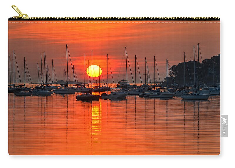 Salem Zip Pouch featuring the photograph Sunrise on Salem Harbor Salem MA by Toby McGuire