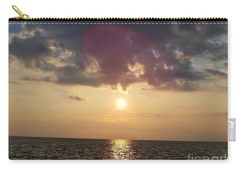 Ocean Zip Pouch featuring the photograph Sunrise On The Chesapeake by Art By G-Sheff