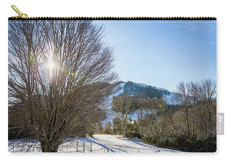 Cataloochee Ski Zip Pouch featuring the photograph Sunrise Over Cataloochee Ski by D K Wall