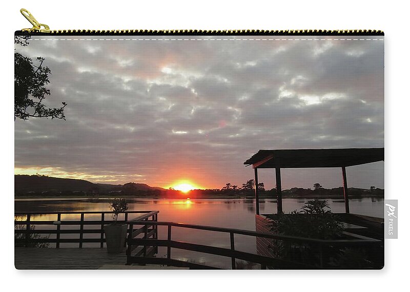 Sunrise Zip Pouch featuring the photograph Sunrise Plettenberg Bay by Jennifer Wheatley Wolf