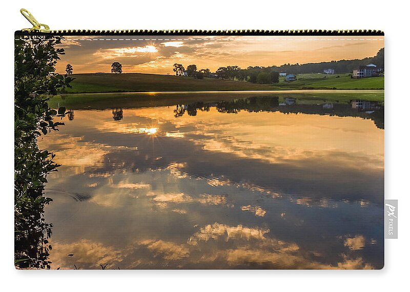 K-r Zip Pouch featuring the photograph Sunrise Reflections by Lori Coleman