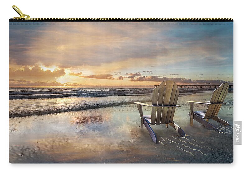 Boats Carry-all Pouch featuring the photograph Sunrise Romance by Debra and Dave Vanderlaan