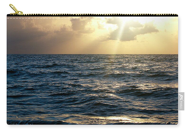 Beach Zip Pouch featuring the photograph Sunrise Seascape Treasure Coast Florida C5 by Ricardos Creations