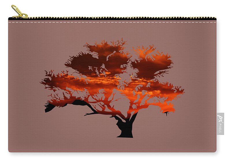 Sunrise Zip Pouch featuring the photograph Sunrise Tree 2 by Whispering Peaks Photography
