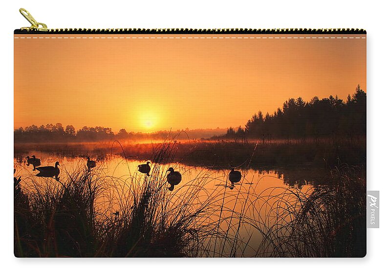 Hunt Carry-all Pouch featuring the photograph Sunrise Waterfowl Hunt by Dale Kauzlaric