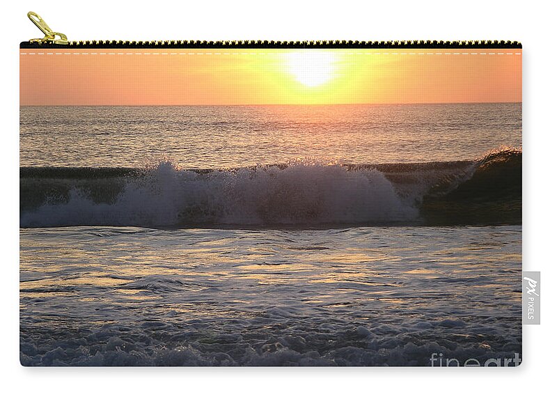 Sunrise Zip Pouch featuring the photograph Sunrise wave  7-19-15 by Julianne Felton
