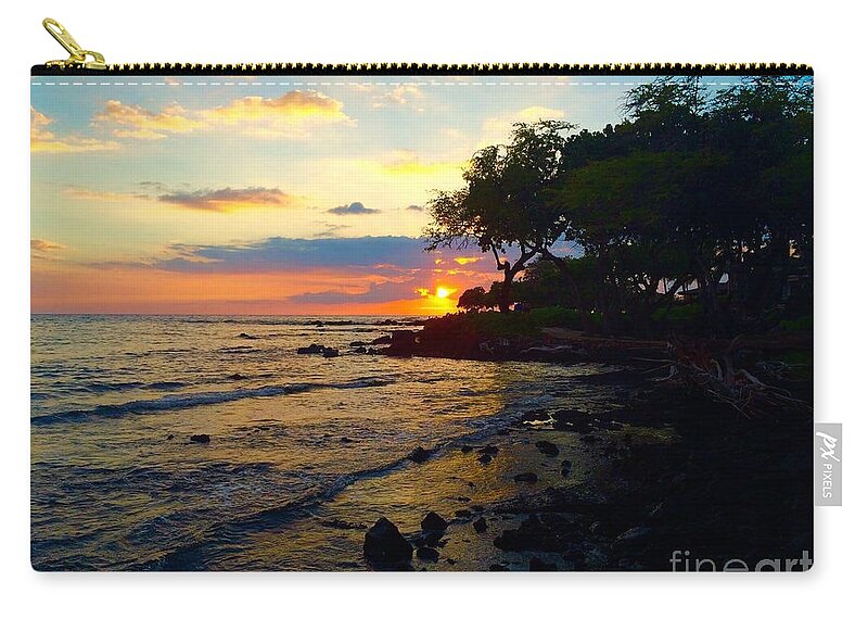 Hawaii Zip Pouch featuring the photograph Sunset at A-Bay by Bette Phelan