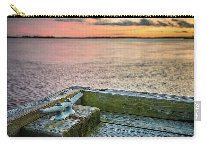 Sunset Zip Pouch featuring the photograph Sunset at Back Bay 8 by Larkin's Balcony Photography