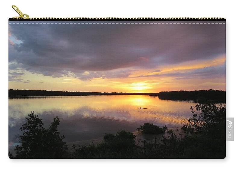Sunsets Zip Pouch featuring the photograph Sunset at Ding Darling by Melinda Saminski