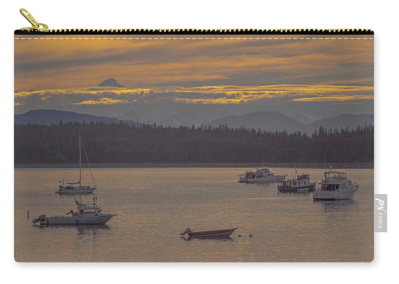 Cove Zip Pouch featuring the photograph Sunset at Glacier Bay by Patricia Dennis