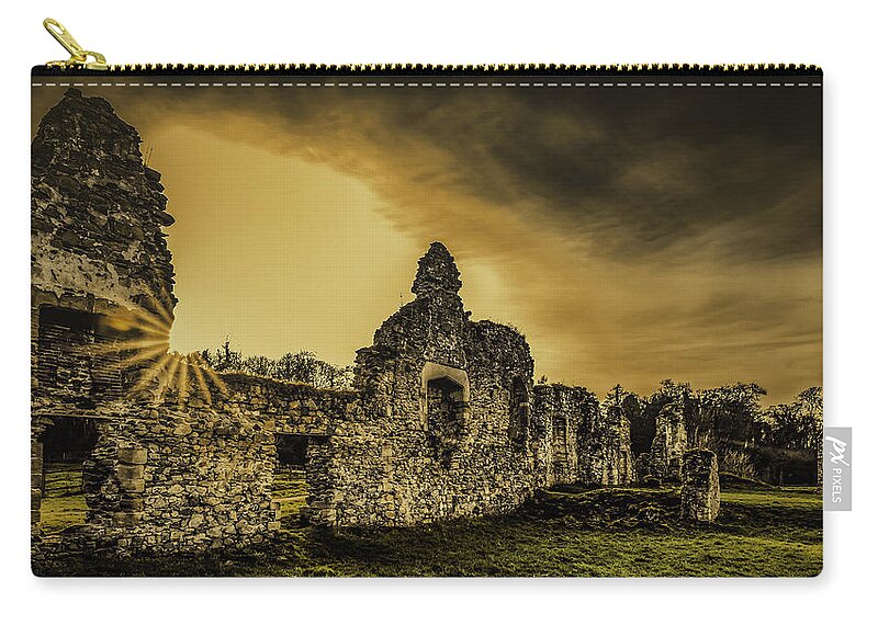 Gracedieu Zip Pouch featuring the photograph Sunset at Grace Dieu by Nick Bywater