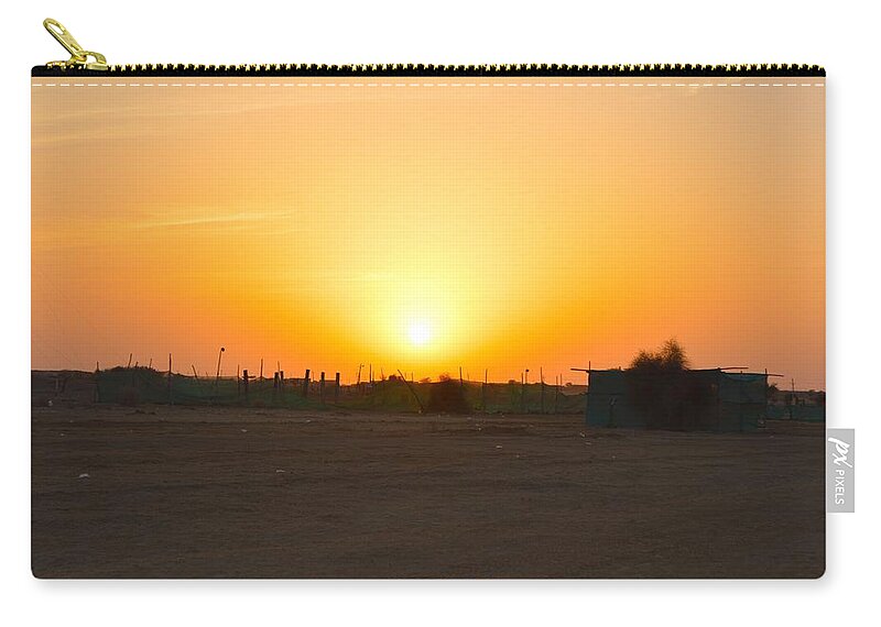 Sunset Zip Pouch featuring the photograph Sunset at Jaisalmer by Sonali Gangane