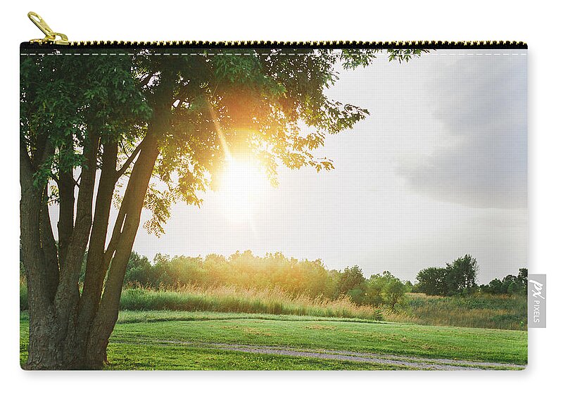 Sunset Zip Pouch featuring the photograph Sunset at Pearman Forest by Amber Flowers