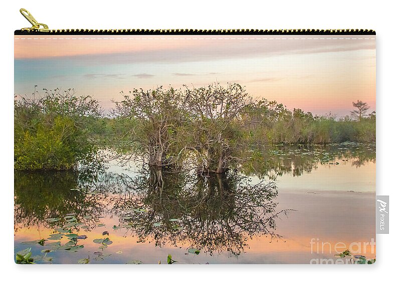 Aquatic Zip Pouch featuring the photograph Sunset at the Everglades National Park III by Amanda Mohler