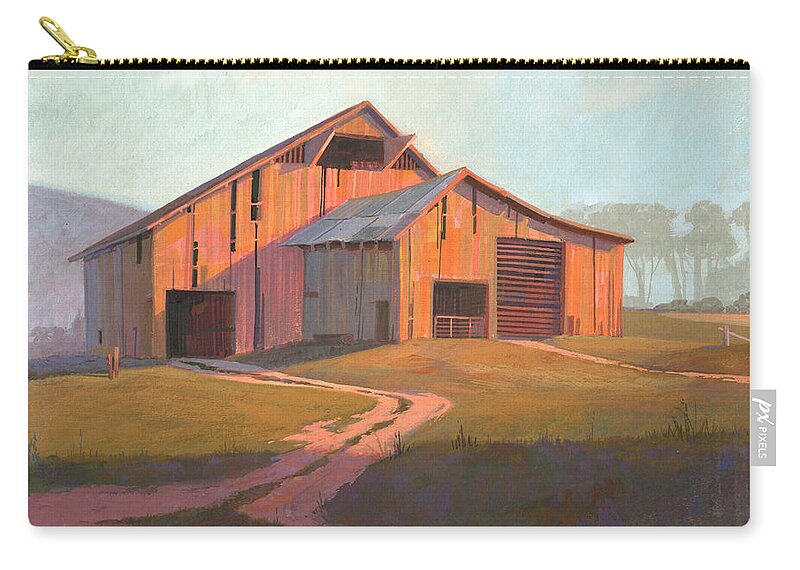 Michael Humphries Carry-all Pouch featuring the painting Sunset Barn by Michael Humphries