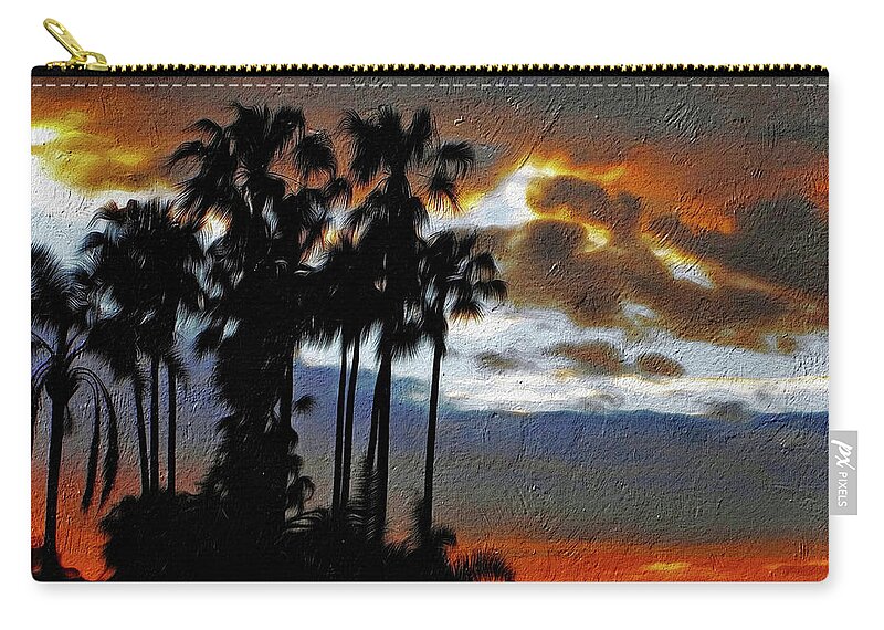 Photography Zip Pouch featuring the photograph Sunset beyond the Palms by Kaye Menner