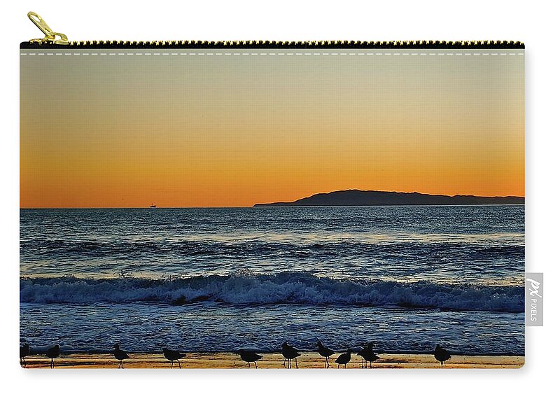  Zip Pouch featuring the photograph Sunset Bird Reflections by Liz Vernand
