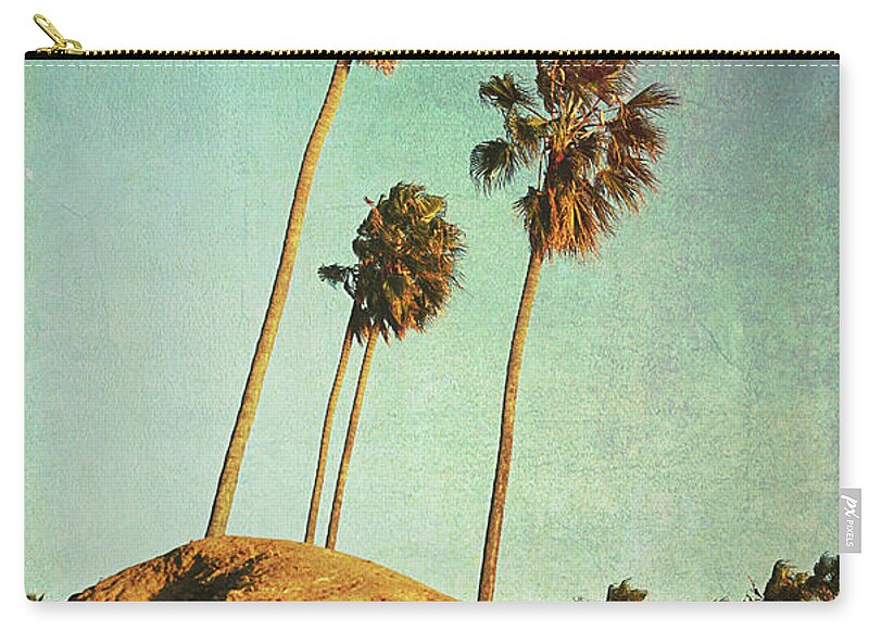 Palms Zip Pouch featuring the photograph Sunset Cliffs Palms by Linda Olsen