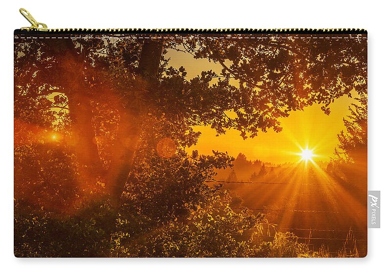 Pacific Zip Pouch featuring the photograph Sunset Fog over the Pacific #3 by Bryant Coffey