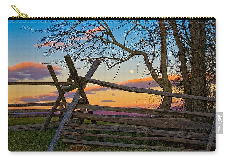 Antietam Zip Pouch featuring the photograph Sunset in Antietam by Ronald Lutz