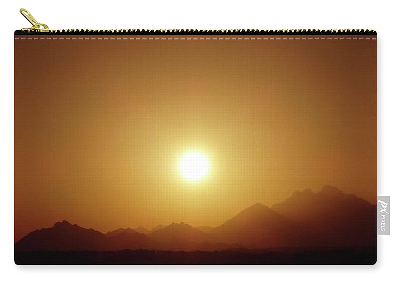 Sunset Zip Pouch featuring the photograph Sunset in Egypt 7 by Johanna Hurmerinta
