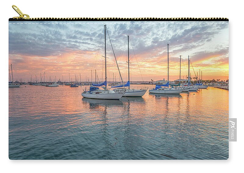 San Diego Zip Pouch featuring the photograph Sunset In The Fall San Diego Harbor by Joseph S Giacalone