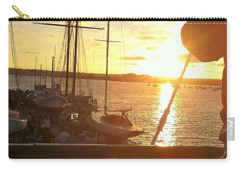 San Diego Zip Pouch featuring the photograph Sunset in San Diego by Andrew Blitman