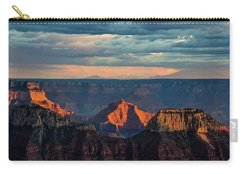 Grand Canyon Carry-all Pouch featuring the photograph Sunset lights Angels Gate by Gaelyn Olmsted