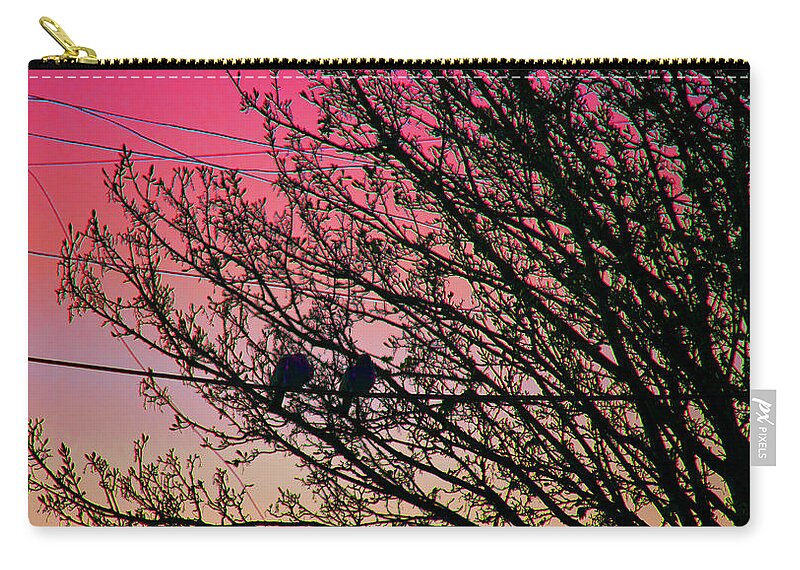Tree Zip Pouch featuring the photograph Sunset Lovers by Alex Art