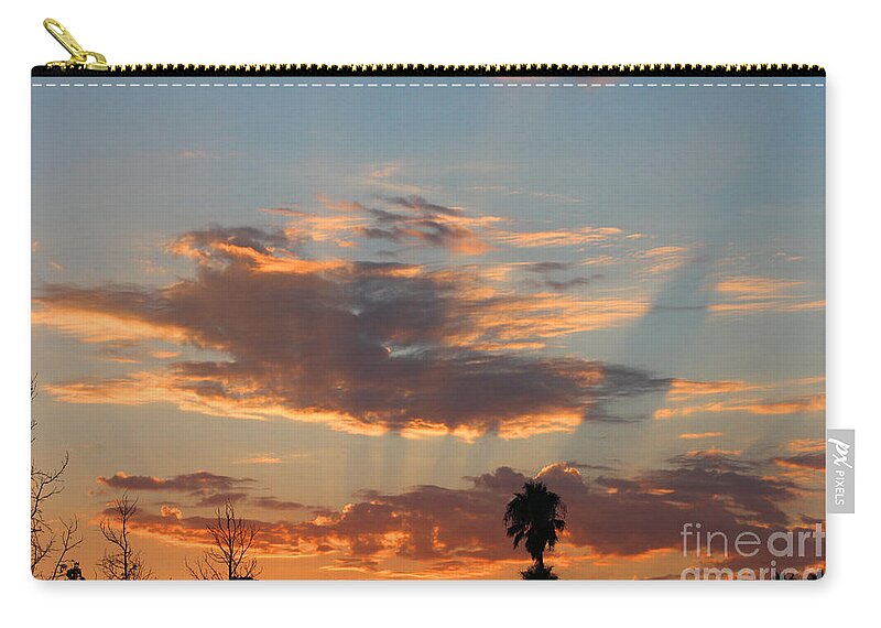Sunset Zip Pouch featuring the photograph Sunset Moreno Valley CA by Tommy Anderson