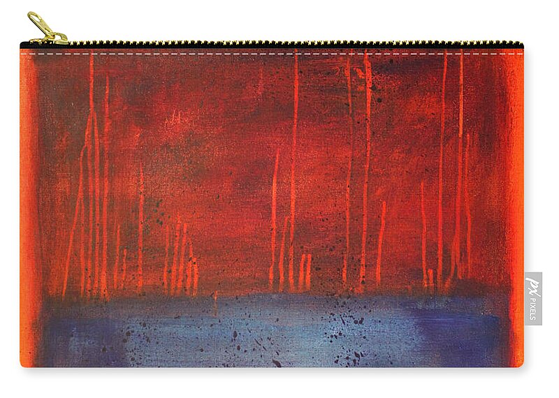 Modern Abstract Painting Zip Pouch featuring the painting Sunset by Nancy Merkle