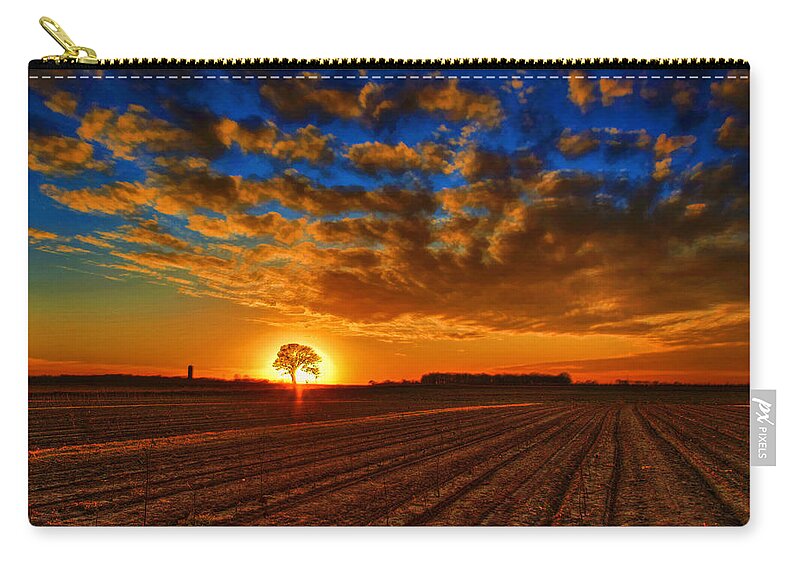 Sunset Zip Pouch featuring the photograph Sunset Oak by Rod Melotte