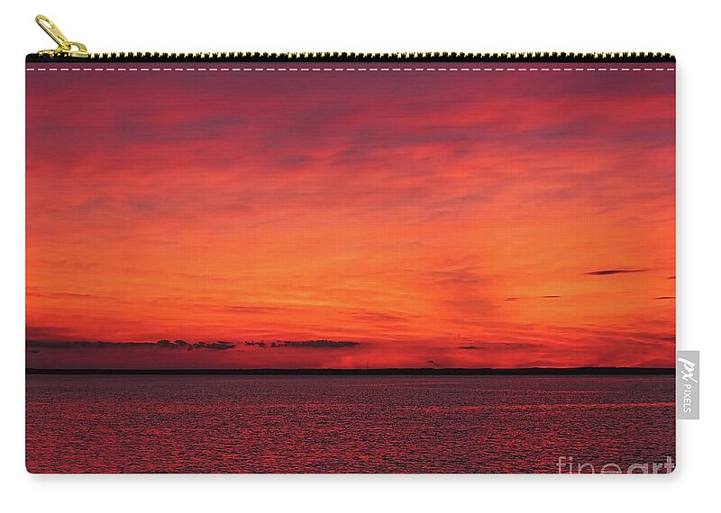 Sunrise Zip Pouch featuring the photograph Sunset on Jersey Shore by Jeff Breiman