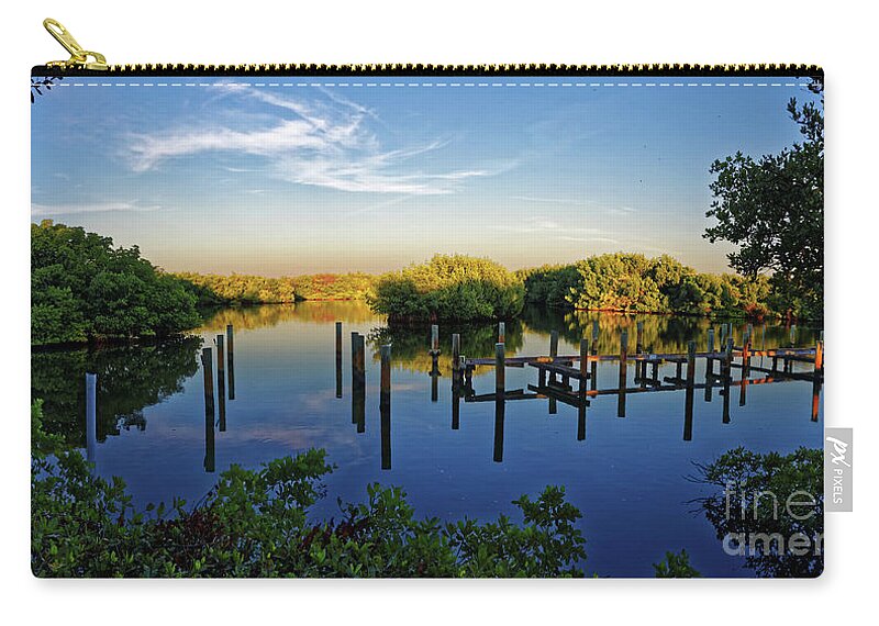 Long Bayou Zip Pouch featuring the photograph Sunset On Long Bayou by Paul Mashburn