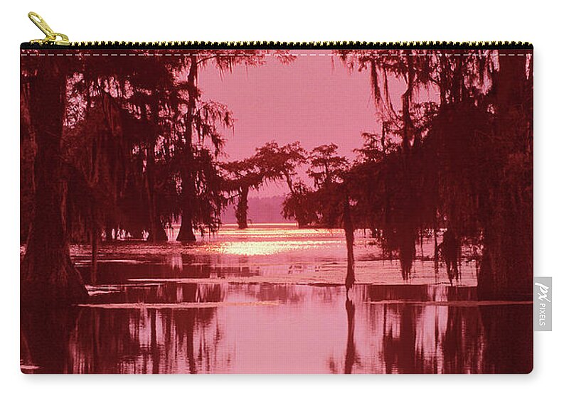 North America Zip Pouch featuring the photograph Sunset on the Bayou Atchafalaya Basin Louisiana by Dave Welling