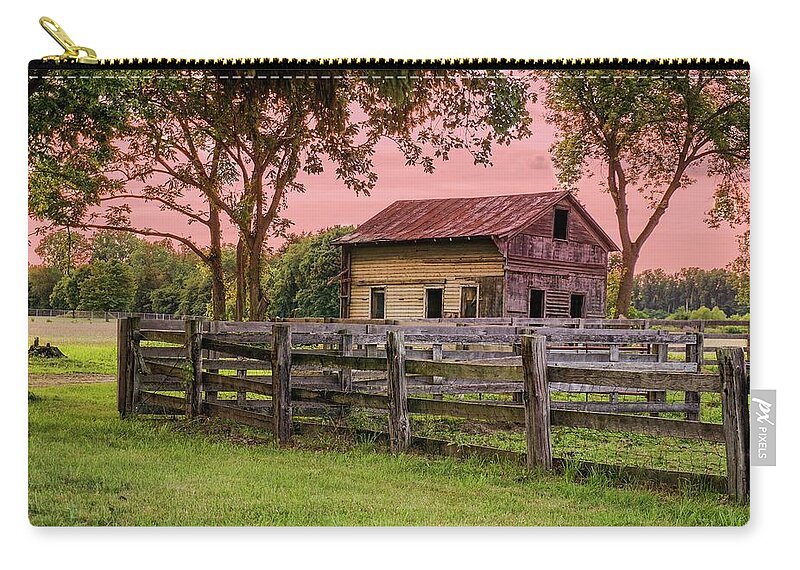 Sunset On The Farm Zip Pouch featuring the photograph Sunset on the Farm by Mary Timman