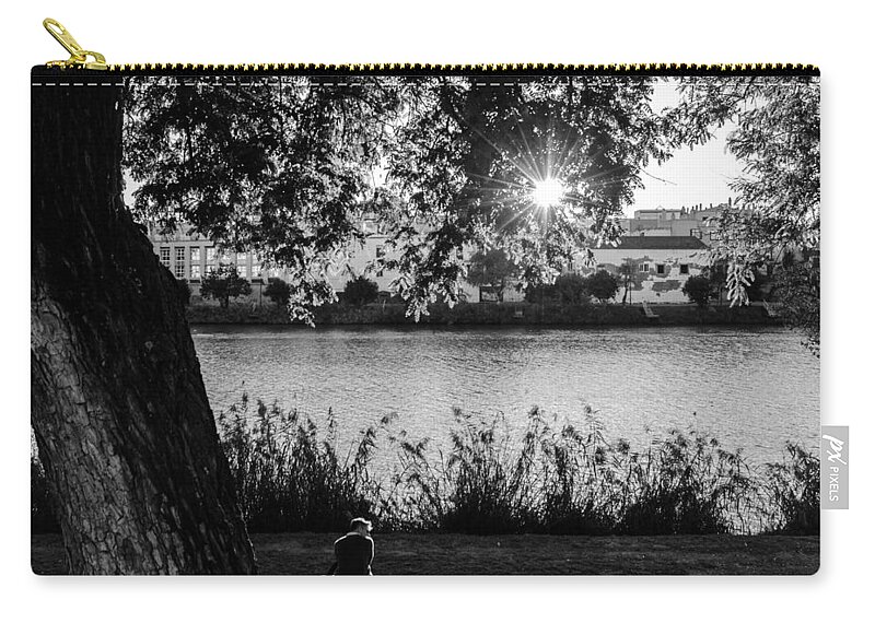 Seville Zip Pouch featuring the photograph Sunset on the Guadalquivir 2 by AM FineArtPrints