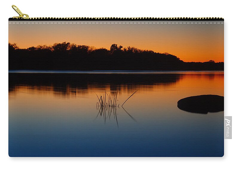 James Smullins Zip Pouch featuring the photograph Sunset on the Llano river by James Smullins