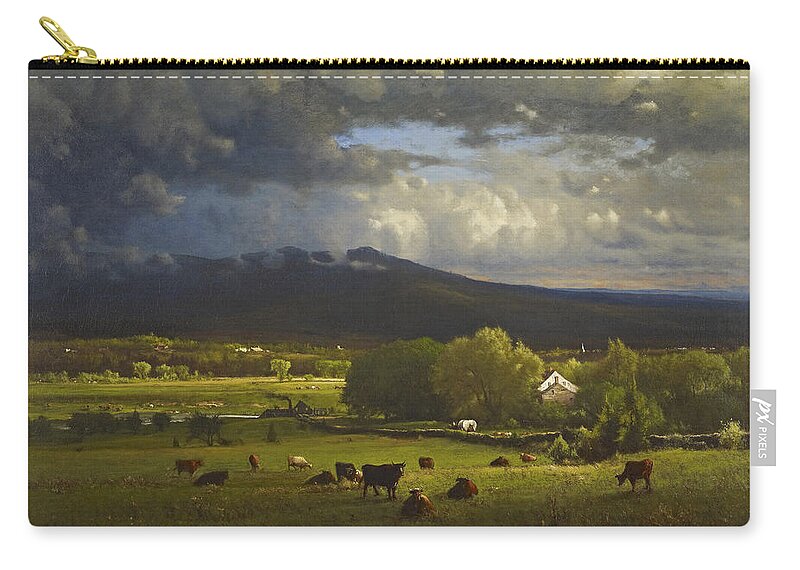 Sunset On The River By George Inness Carry-all Pouch featuring the painting Sunset on the River by George Inness