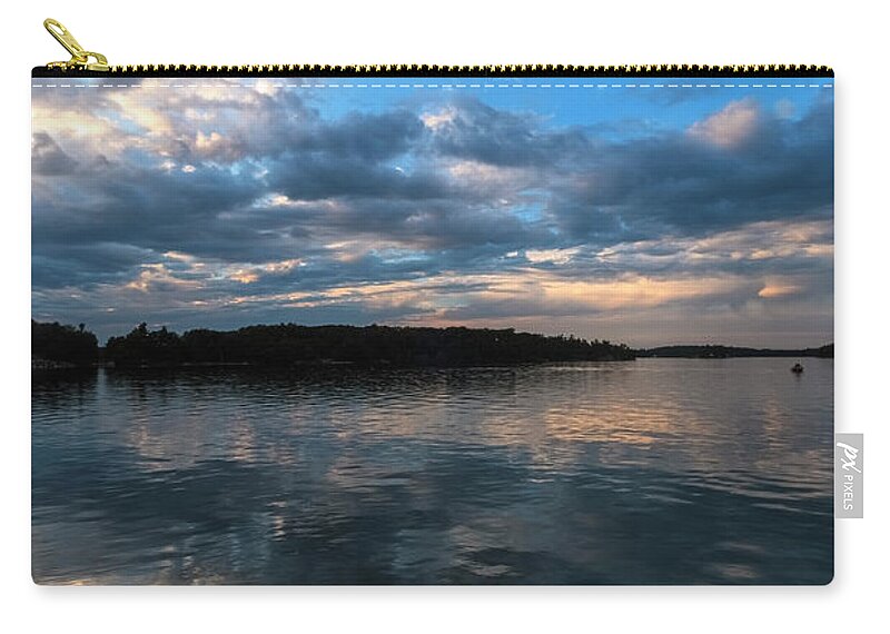 St Lawrence Seaway Carry-all Pouch featuring the photograph Sunset On The River by Tom Singleton