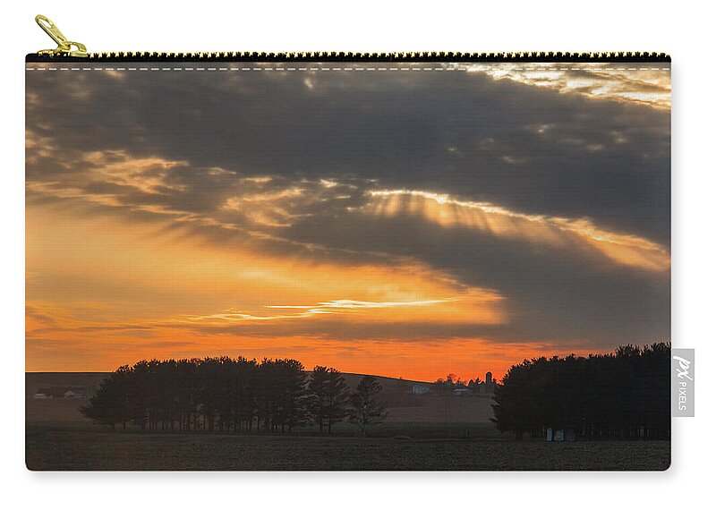 Farm Zip Pouch featuring the photograph Sunset on the Road to Galena by Joni Eskridge