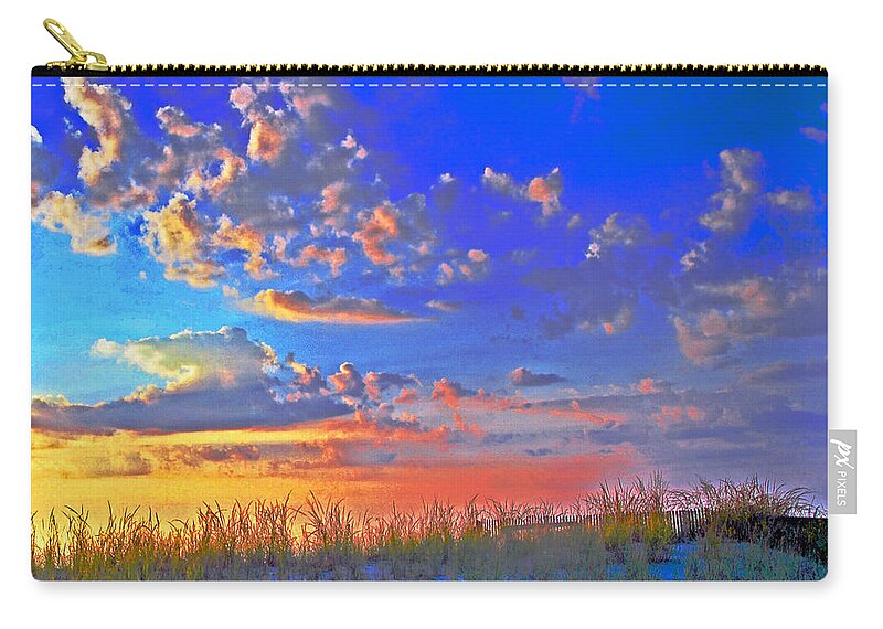 Sundown Zip Pouch featuring the photograph Sunset over sand dune by Bill Jonscher