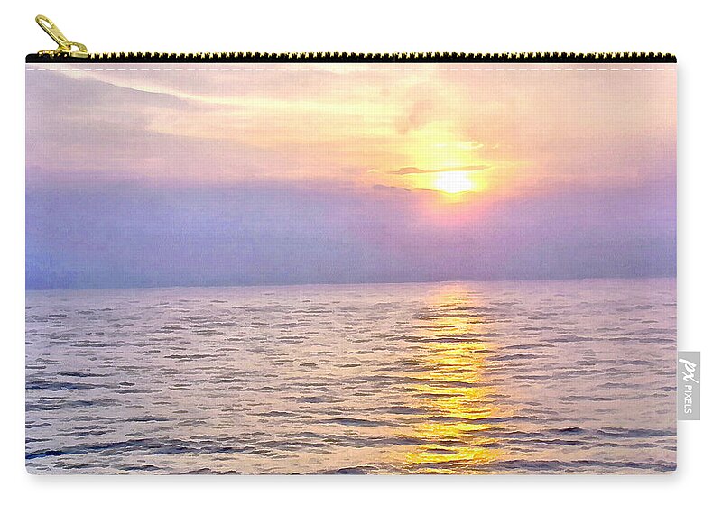 Sunset Zip Pouch featuring the photograph Sunset over the water by Ashish Agarwal