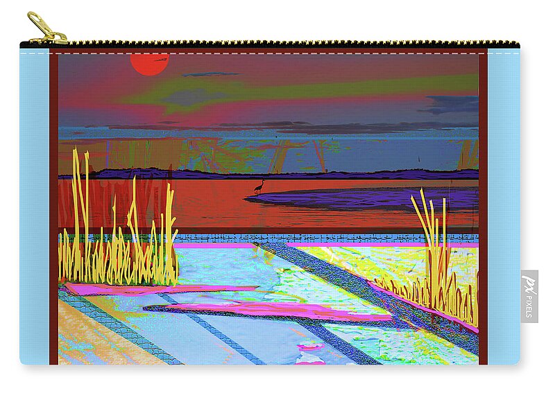 Swamp Zip Pouch featuring the digital art Sunset Pond by Rod Whyte