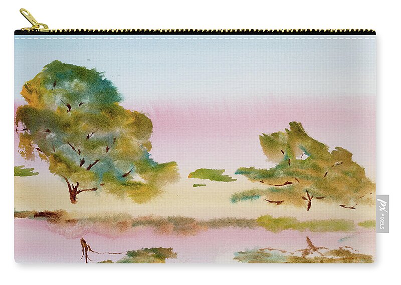 Afternoon Zip Pouch featuring the painting Reflections at Sunrise by Dorothy Darden