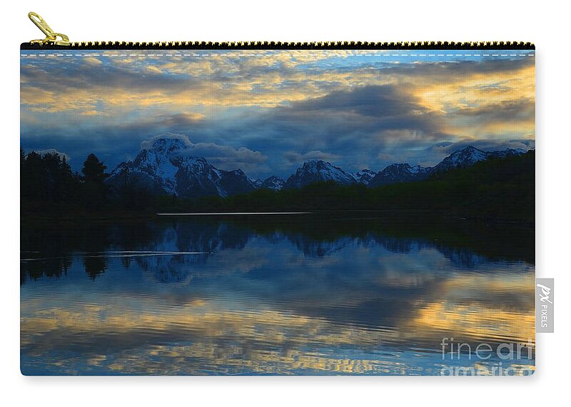 Oxbow Bend Zip Pouch featuring the photograph Sunset Reflections by Deanna Cagle